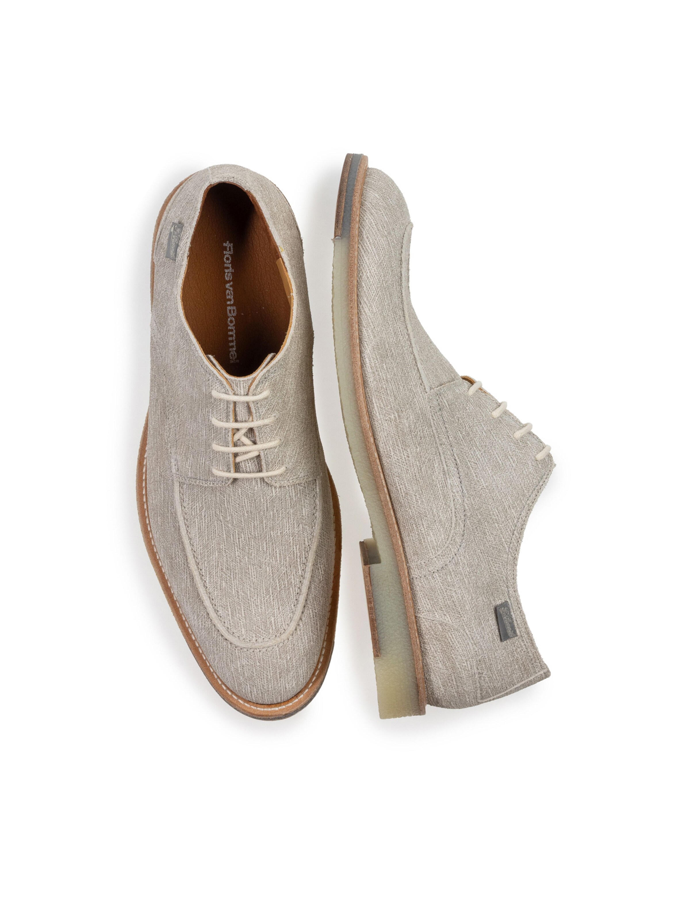 Floris van Bommel Veterschoen 'DE LEXER 01' in Beige