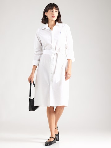 Abito camicia di Polo Ralph Lauren in bianco: frontale