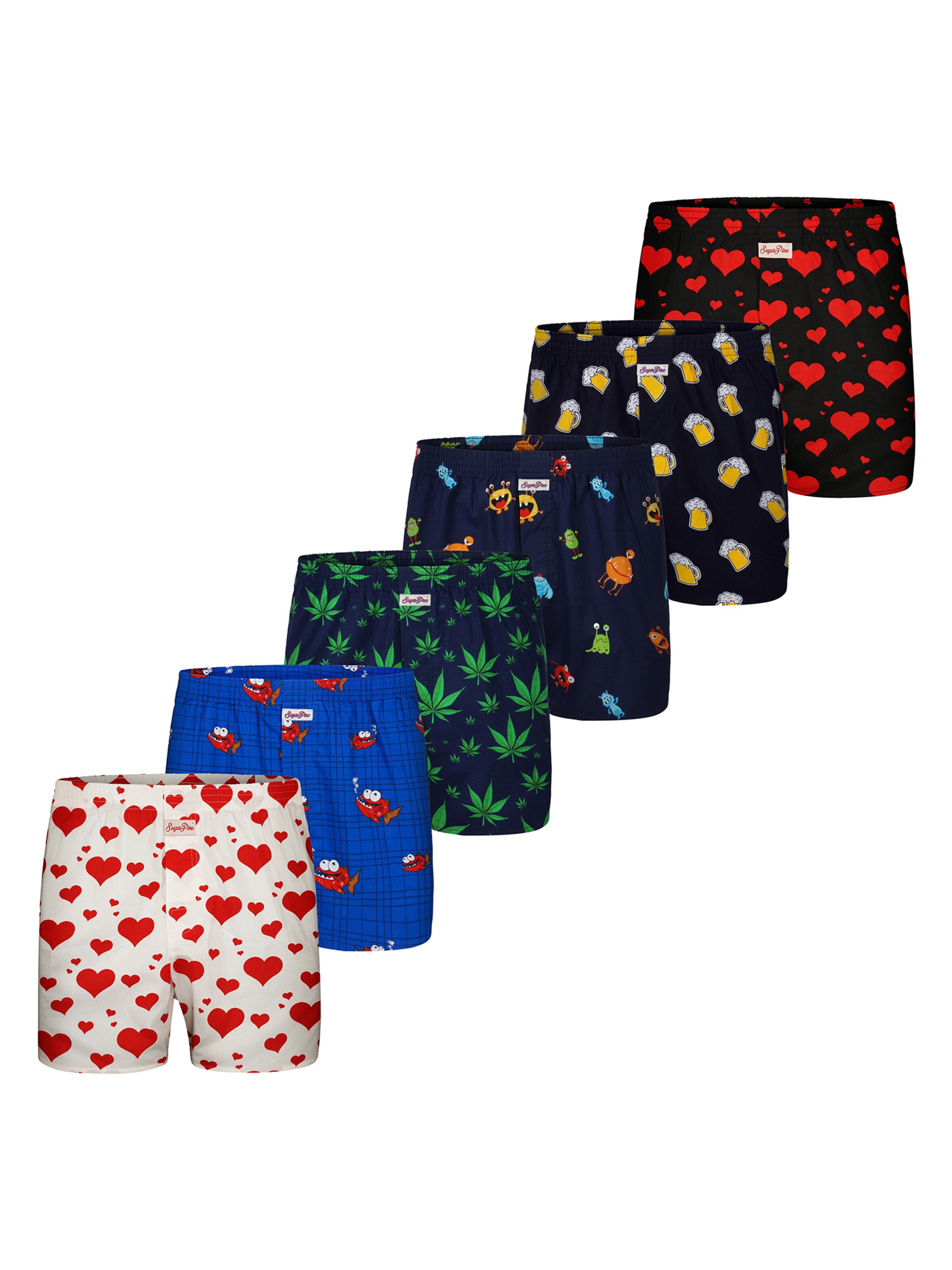 Boxers ' Motiv Print Mix ' Sugar Pine en mélange de couleurs : devant