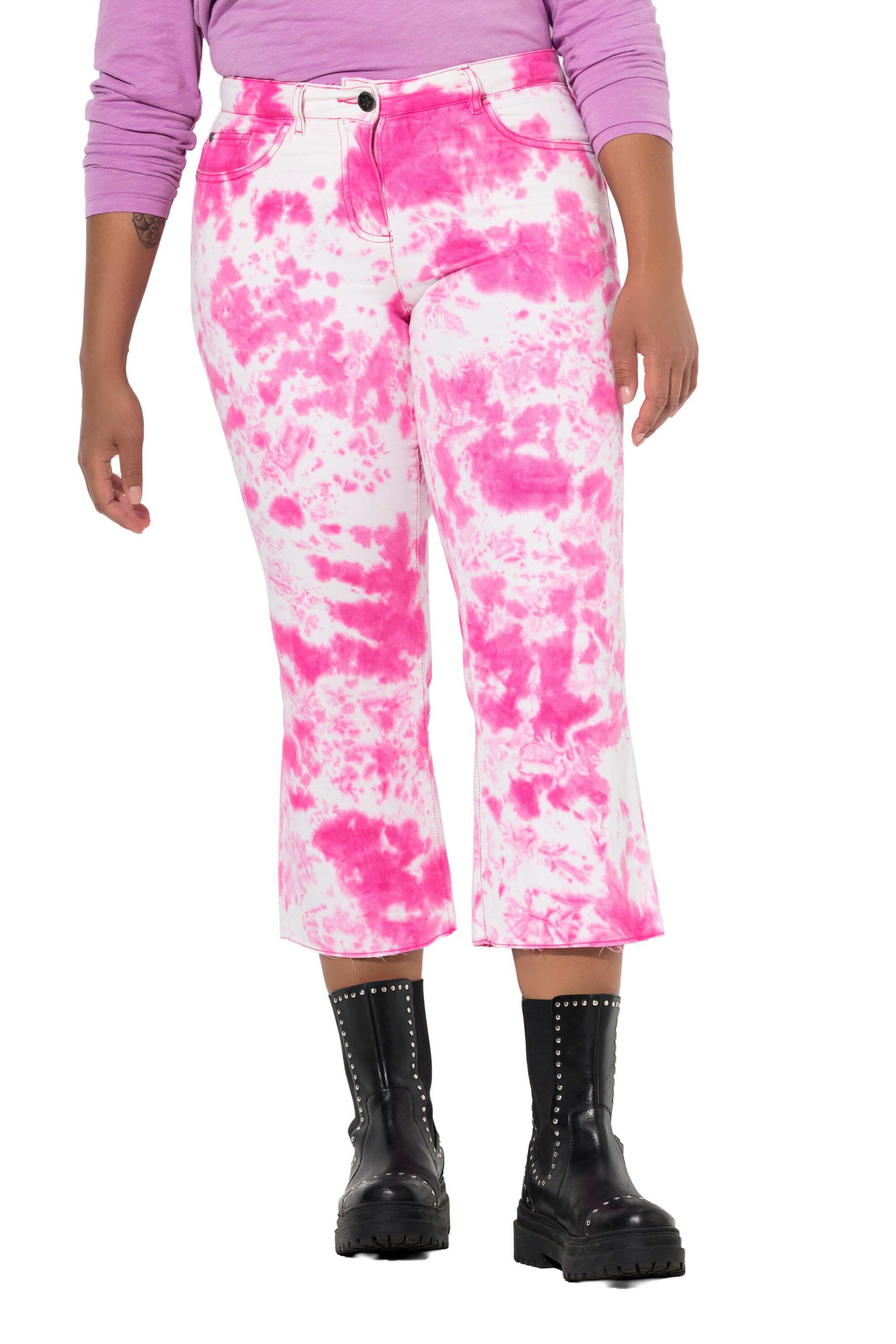 Angel of Style Flared Jeans in Pink: front