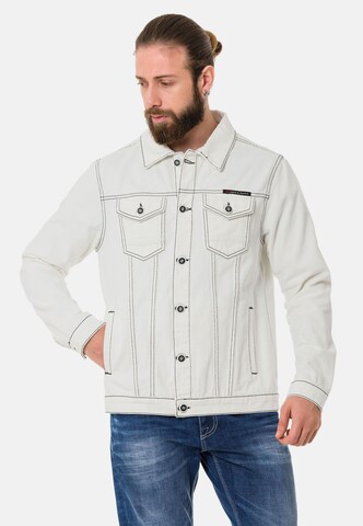 CIPO & BAXX Between-Season Jacket in White: front