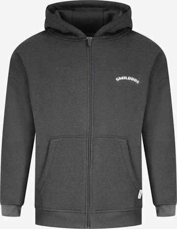 Smilodox Zip-Up Hoodie 'Daron' in Grey: front