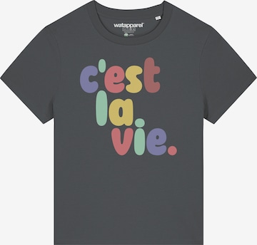 Watapparel Shirt ' c'est la vie ' in Grey: front