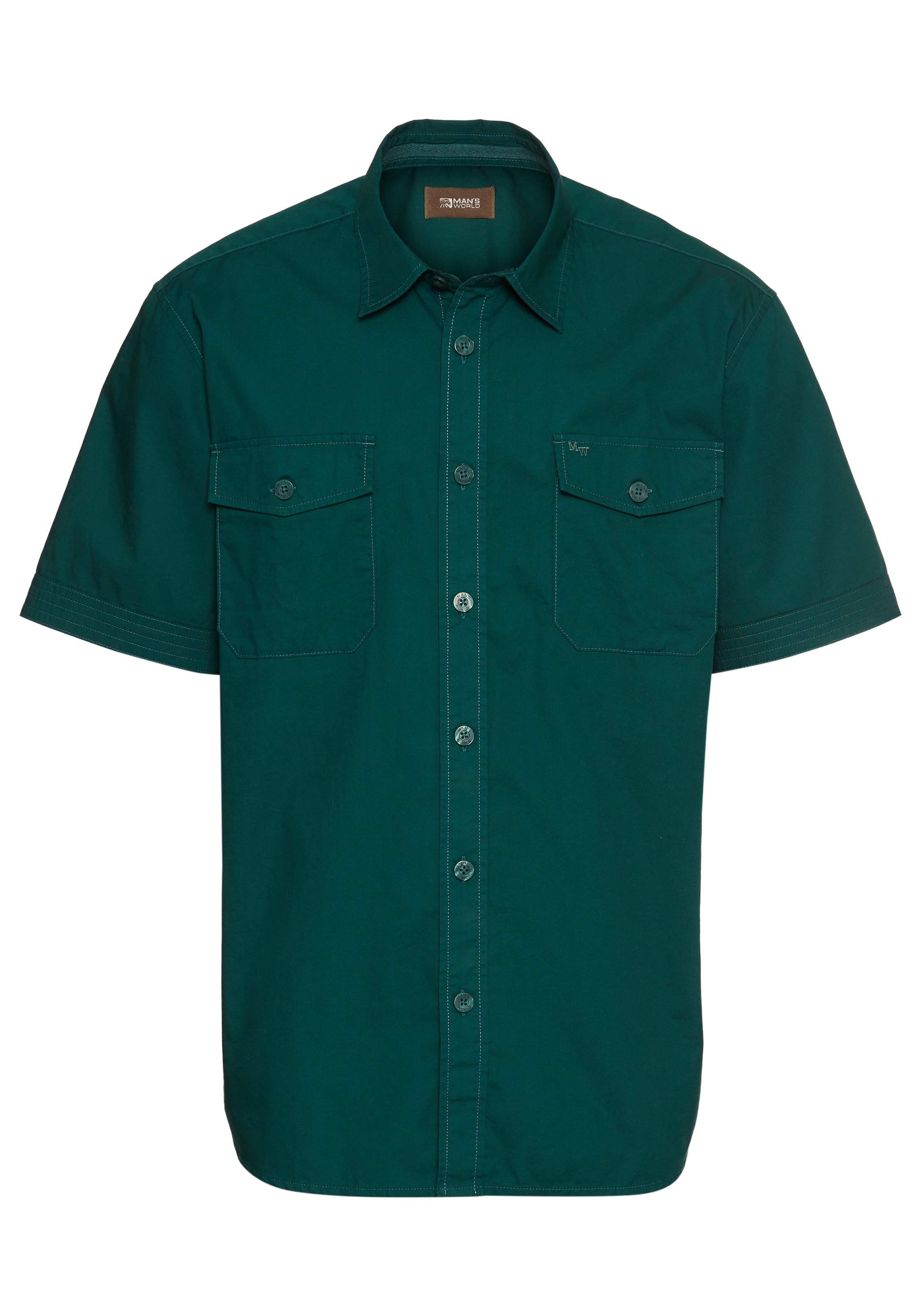 Man's World Regular Fit Hemd in Grün: Vorderseite