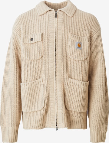 Carhartt WIP Neuletakki 'Chore' värissä beige: etupuoli