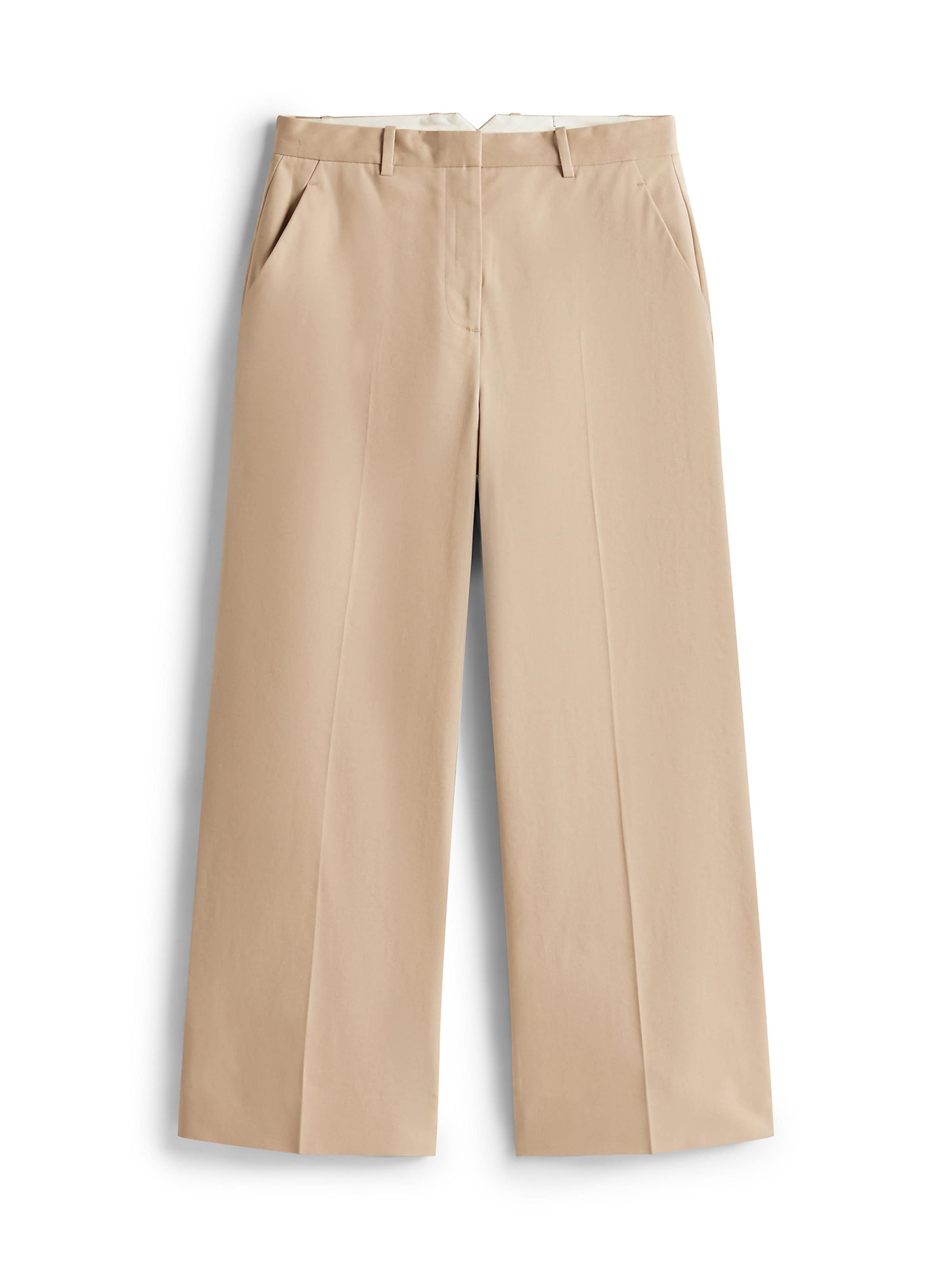 TOMMY HILFIGER Zvonové kalhoty Kalhoty s puky – béžová: přední strana