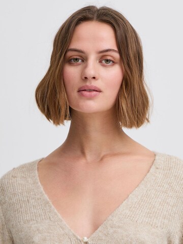 ICHI Knit cardigan ' IHBANISE CA' in Beige