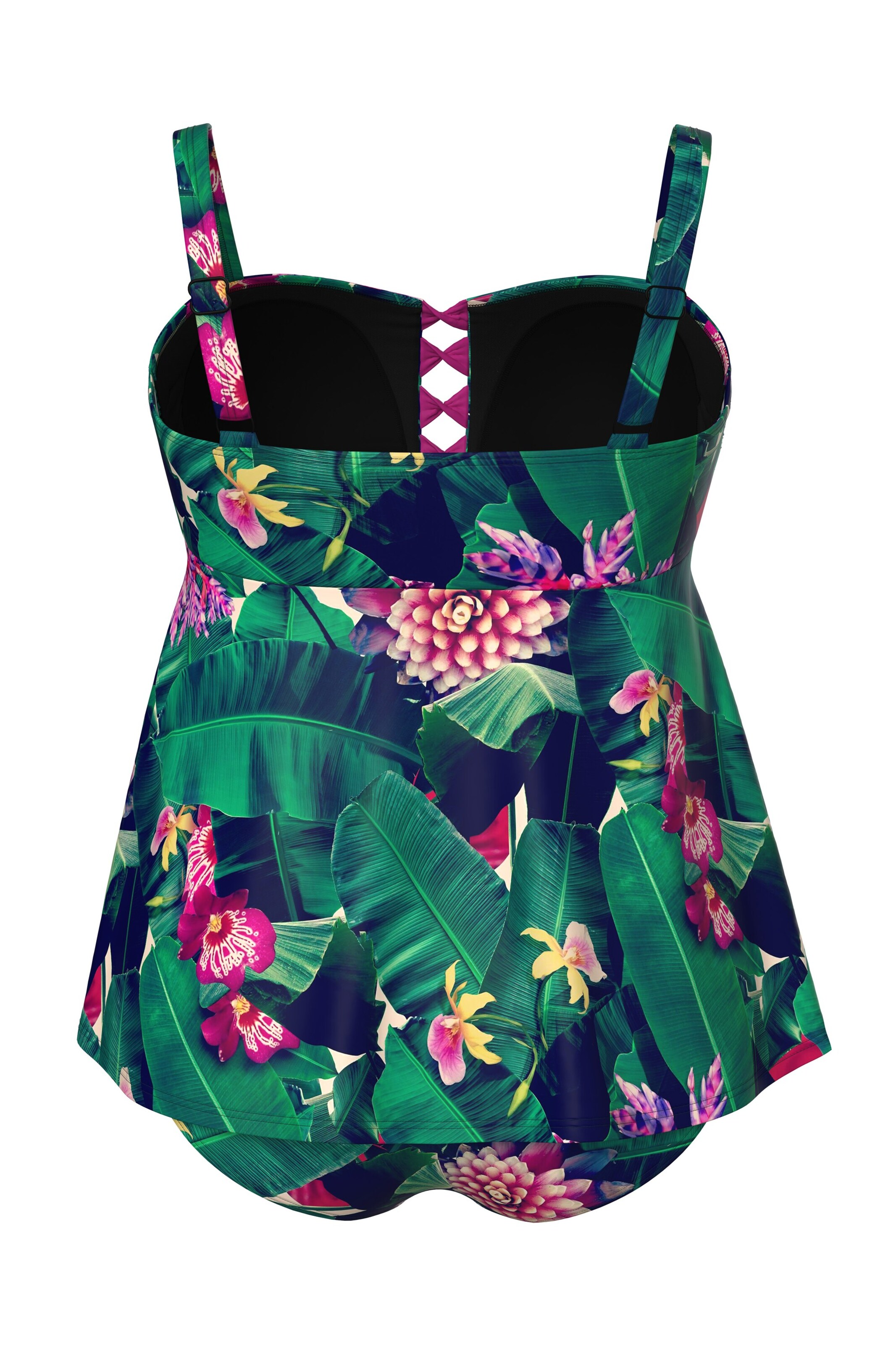 Ulla Popken T-Shirt Badeanzug in Grün