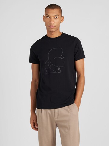 Tricou de la Karl Lagerfeld pe negru: față