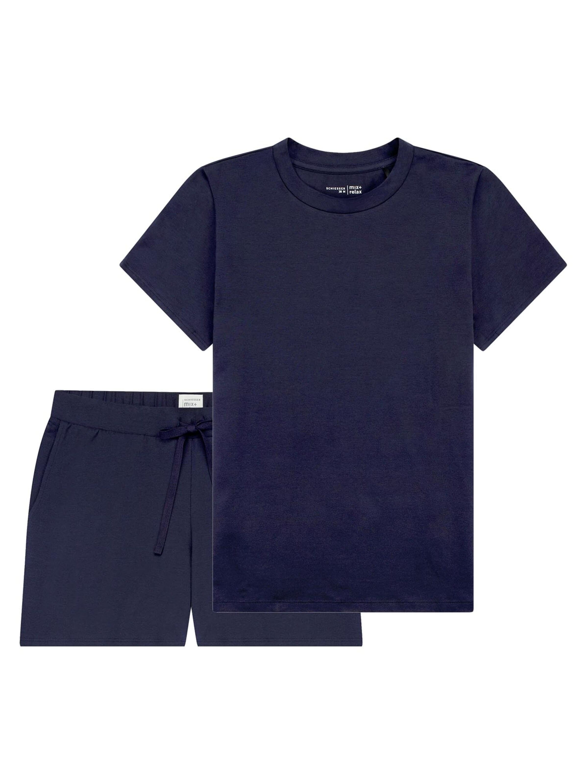 SCHIESSER Pajama 'Mix & Relax' in Blue: front