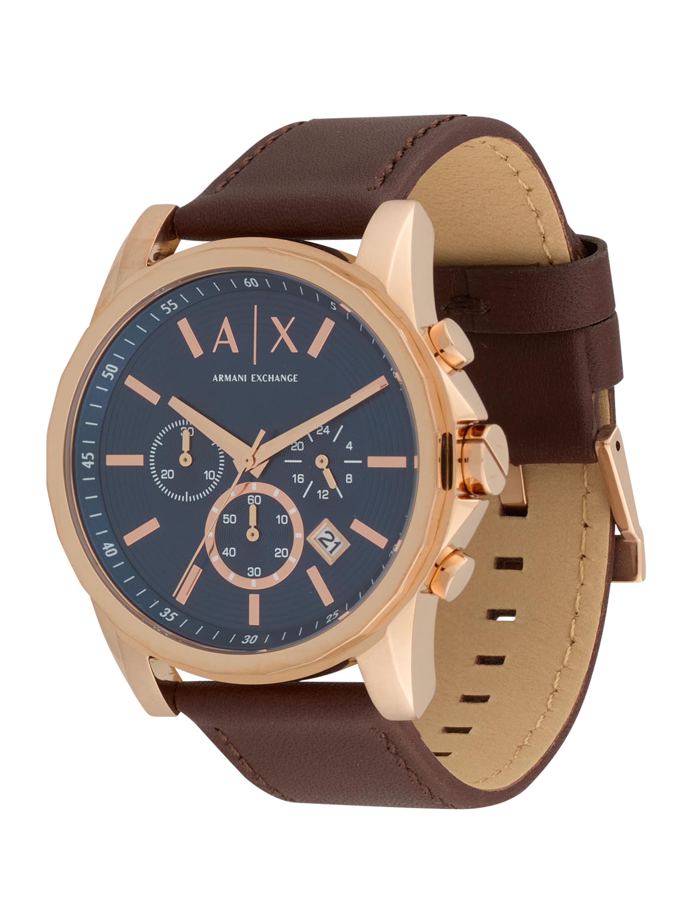 ARMANI EXCHANGE Analogna ura | rjava barva: sprednja stran