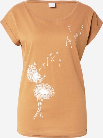 Iriedaily - Camiseta 'Pusteblume' en marrón: frente