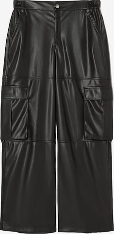 Loosefit Pantaloni de la Bershka pe negru: față