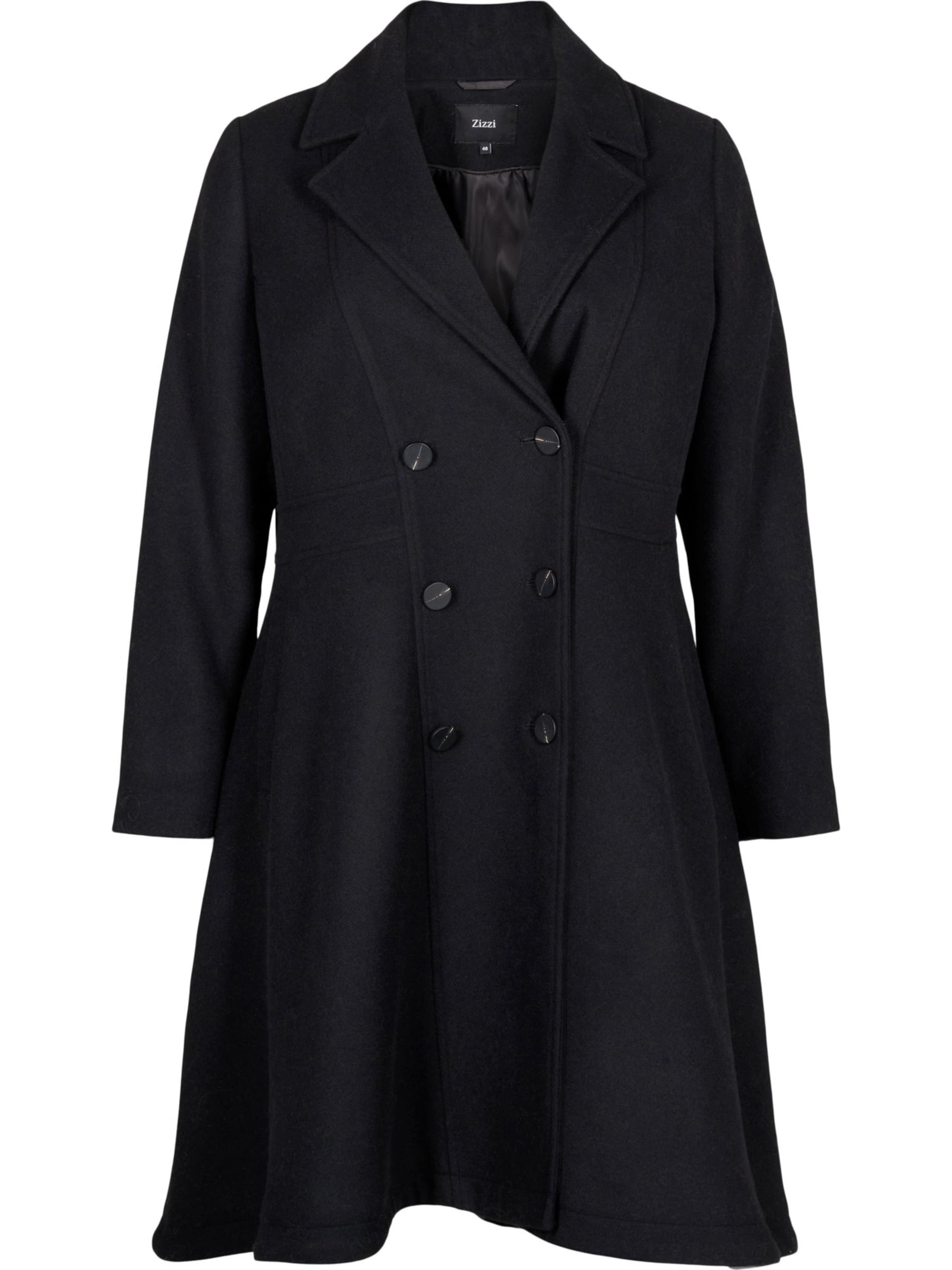 Zizzi Χειμερινό παλτό 'MAVA' σε μαύρο: μπροστά