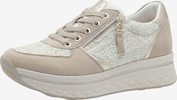 Baskets basses Tamaris en beige : devant