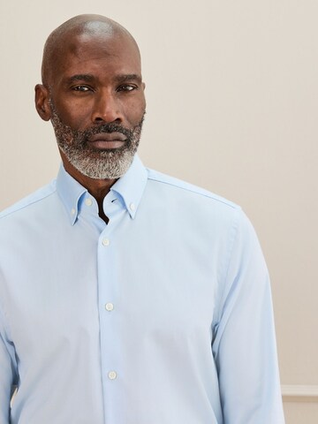 Next Slim fit Button Up Shirt in Blue