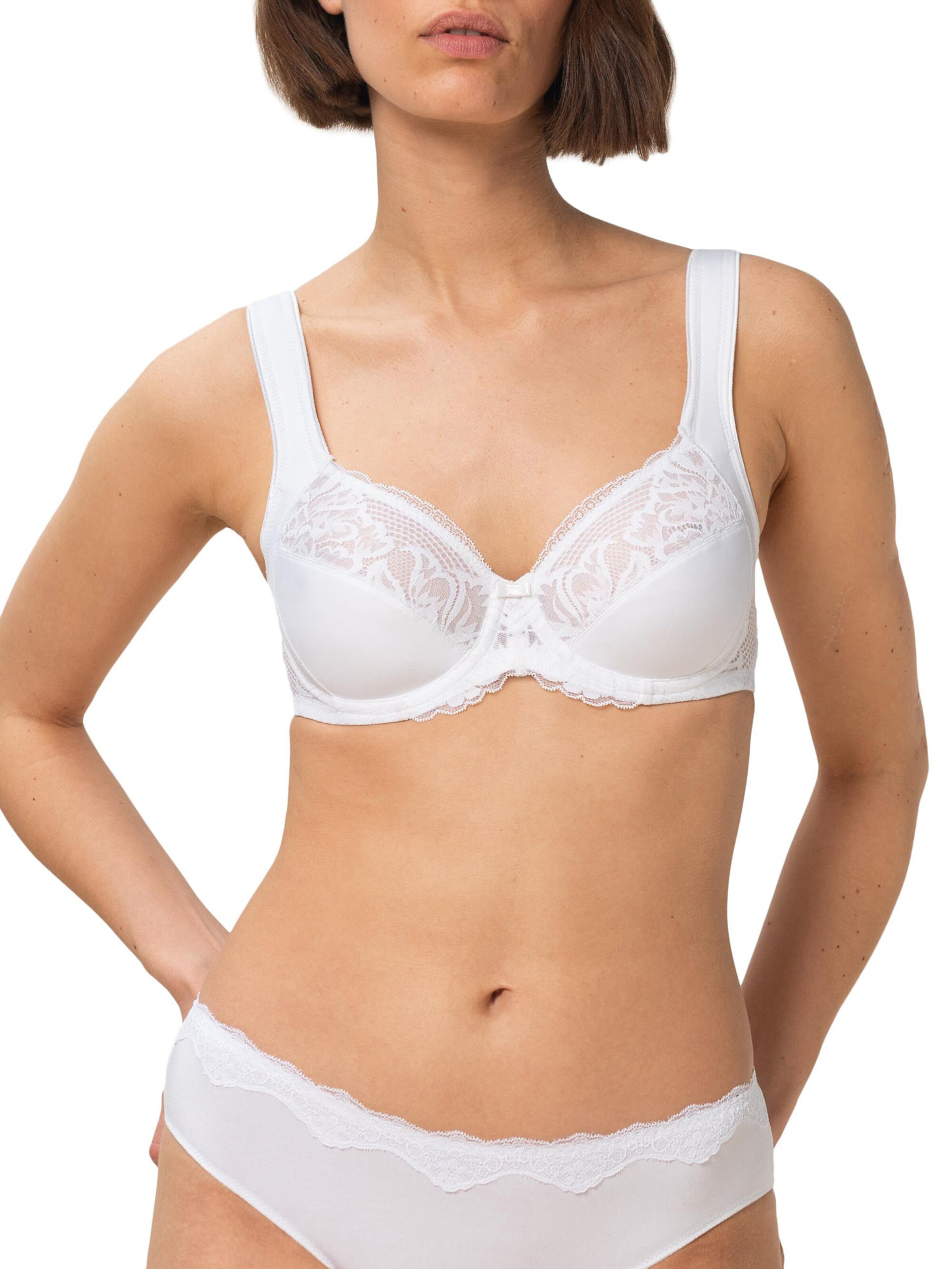 TRIUMPH Bra ' Modern Lace+Cotton ' in White: front