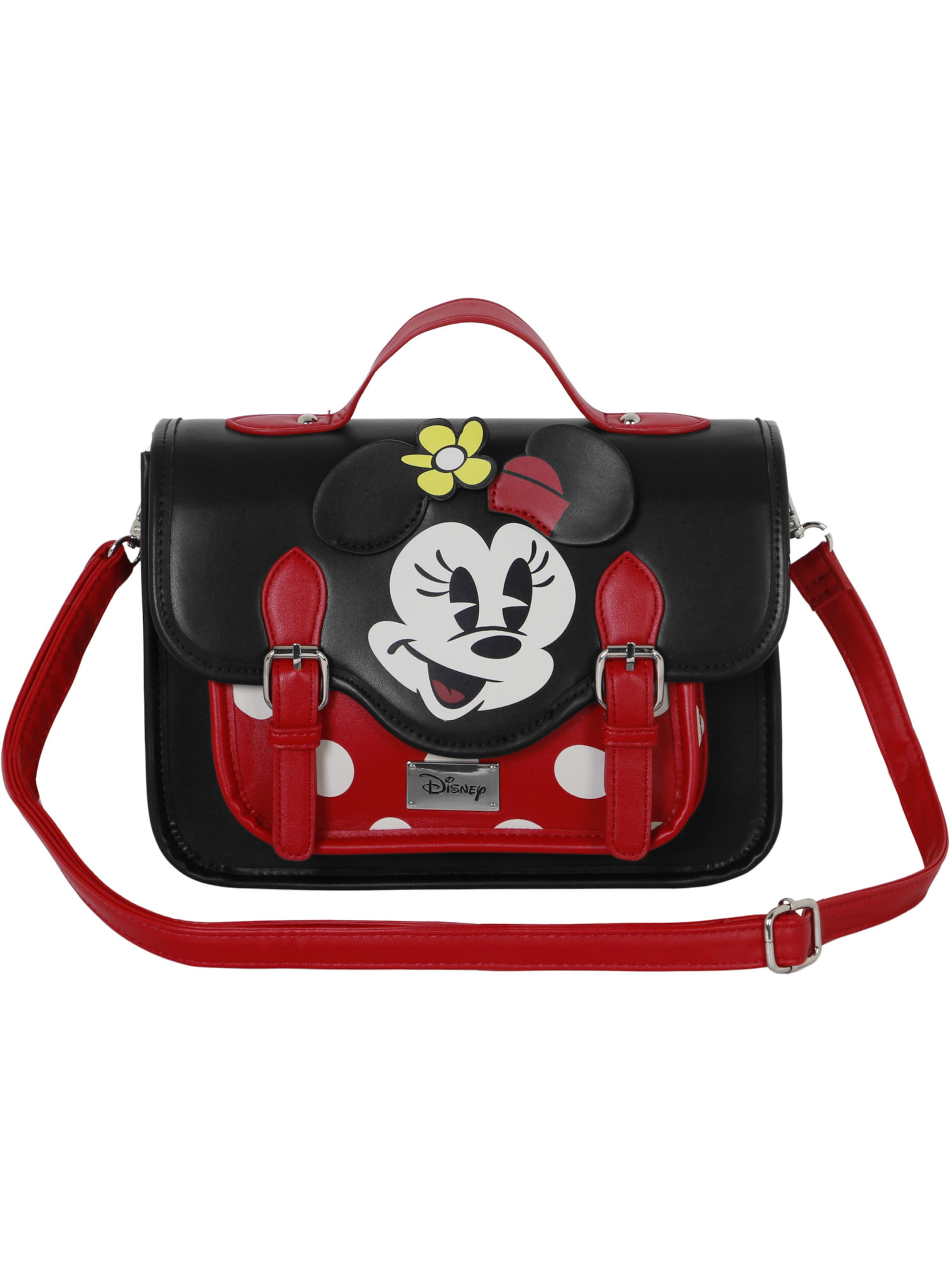DISNEY Umhängetasche 'Minnie Mouse Face-Satchel' in Schwarz