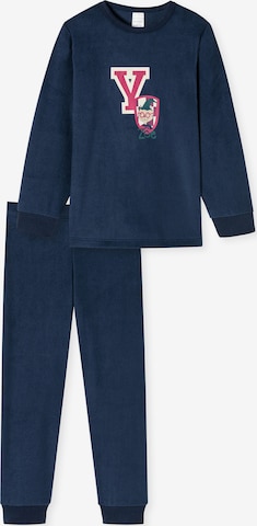 SCHIESSER Nachtkledij ' Cat Zoe Fleece ' in Blauw: voorkant