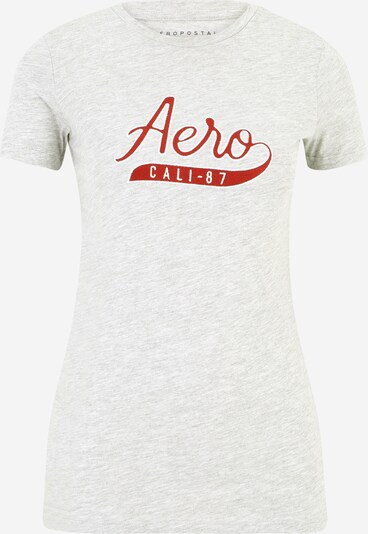 AÉROPOSTALE Koszulka 'MAY' w kolorze nakrapiany szary / karminowoczerwony / białym, Podgląd produktu