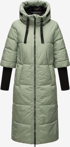 NAVAHOO Χειμερινό παλτό 'Ciao Miau XIV' σε πράσινο: μπροστά