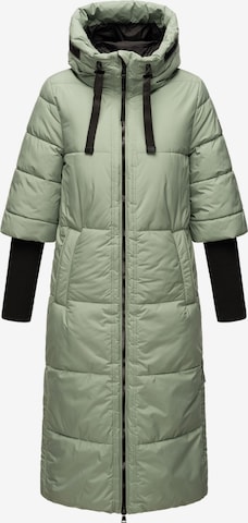 NAVAHOO Winter coat 'Ciao Miau XIV' in Green: front