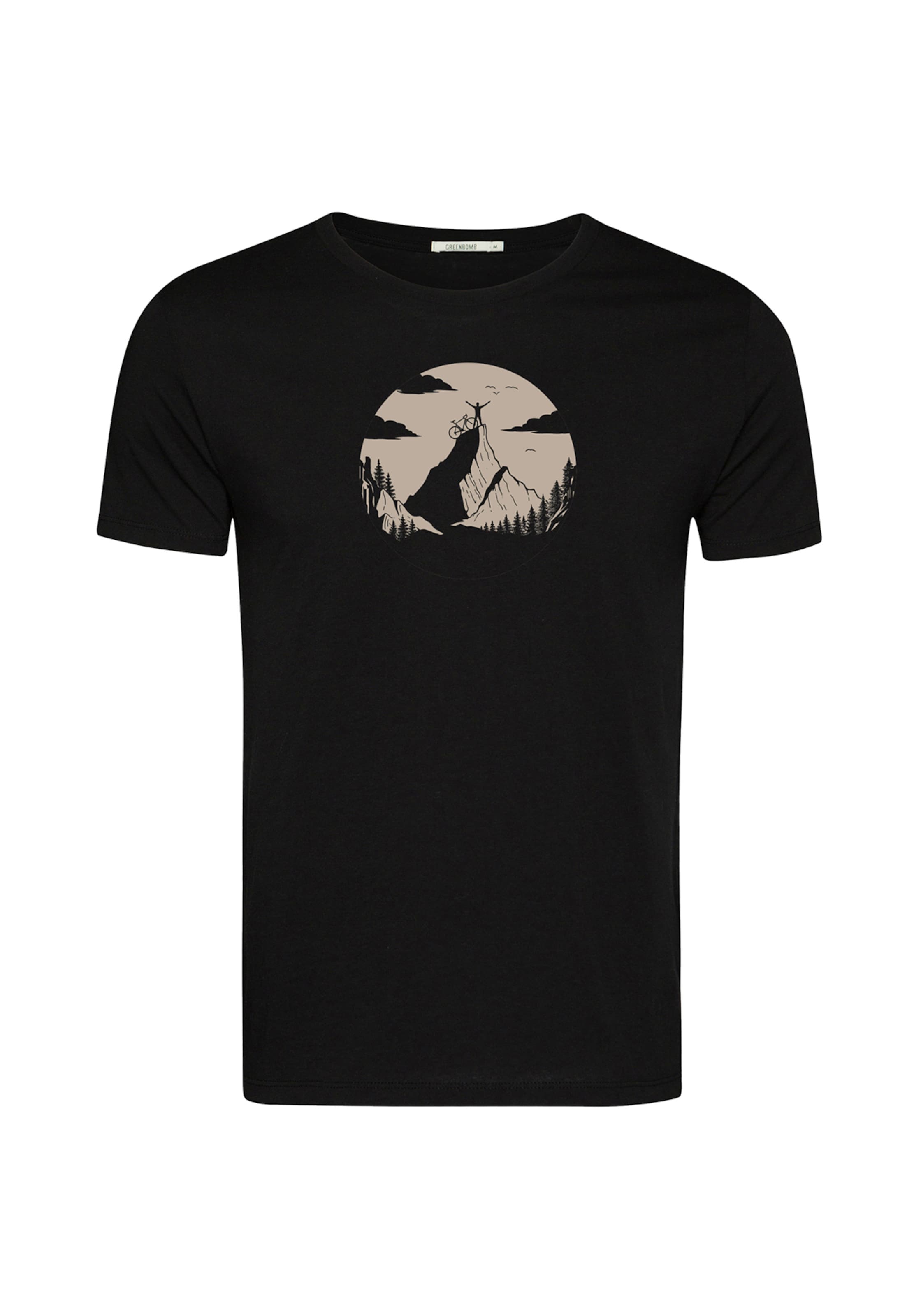 Maglietta 'Nature Clouds Ride' di GREENBOMB in nero: frontale