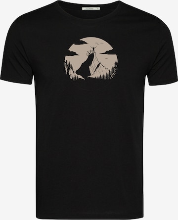 Maglietta 'Nature Clouds Ride' di GREENBOMB in nero: frontale