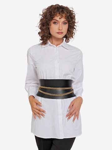 Haute Cuir - Cinturón 'Chained Corset Belt' en negro: frente