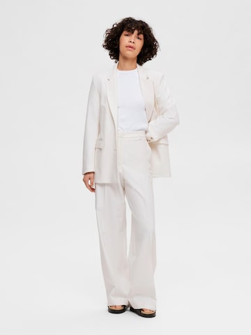 SELECTED FEMME Wide leg Trousers with creases 'ELIANA' in White