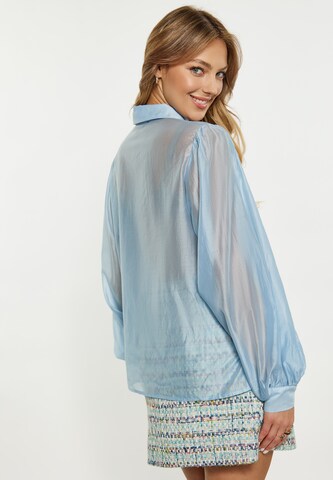 Camicia da donna di faina in blu