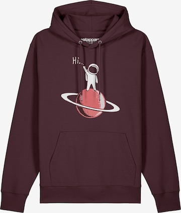 Felpa 'Astronaut says Hi' di Watapparel in rosso: frontale