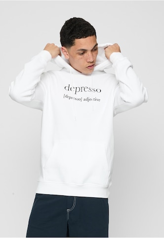 MT Men Sweatshirt 'Depresso' in Weiß: Vorderseite