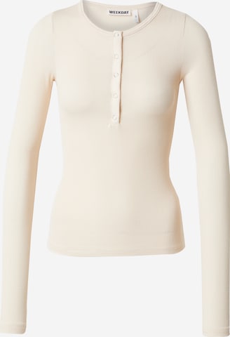 WEEKDAY Shirt 'Florie' in Beige: Vorderseite