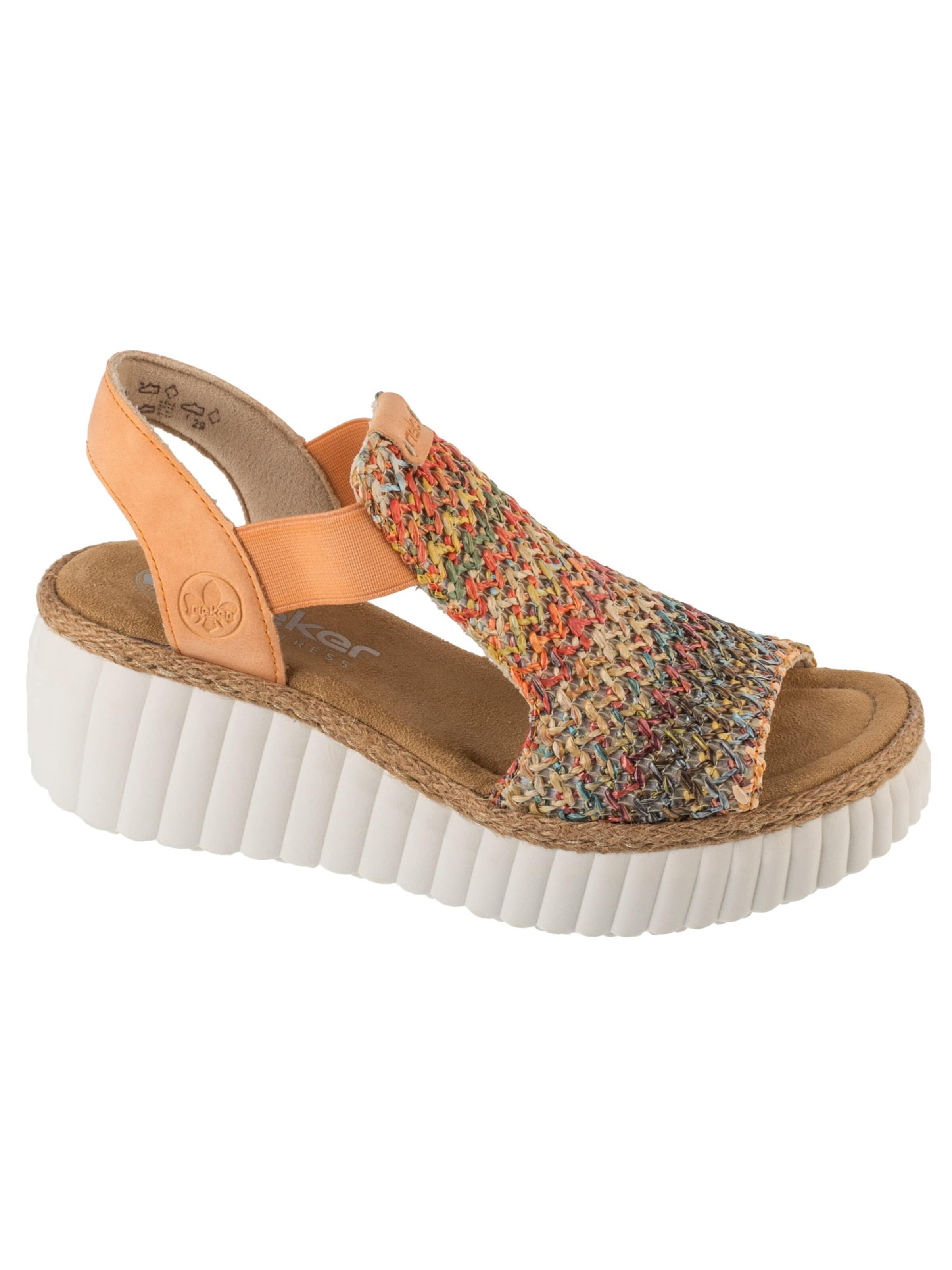Rieker Sandales en 38 en azur / caramel / chocolat / olive, Vue avec produit