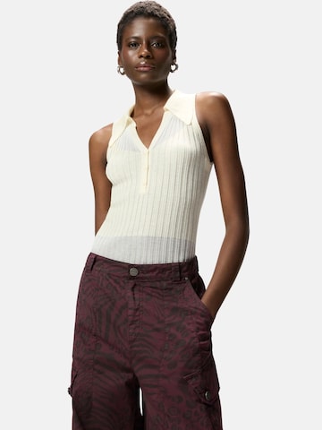 Top in maglia di PINKO in beige: frontale