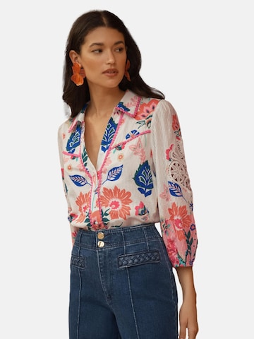 Camicia da donna di love & roses in bianco: frontale