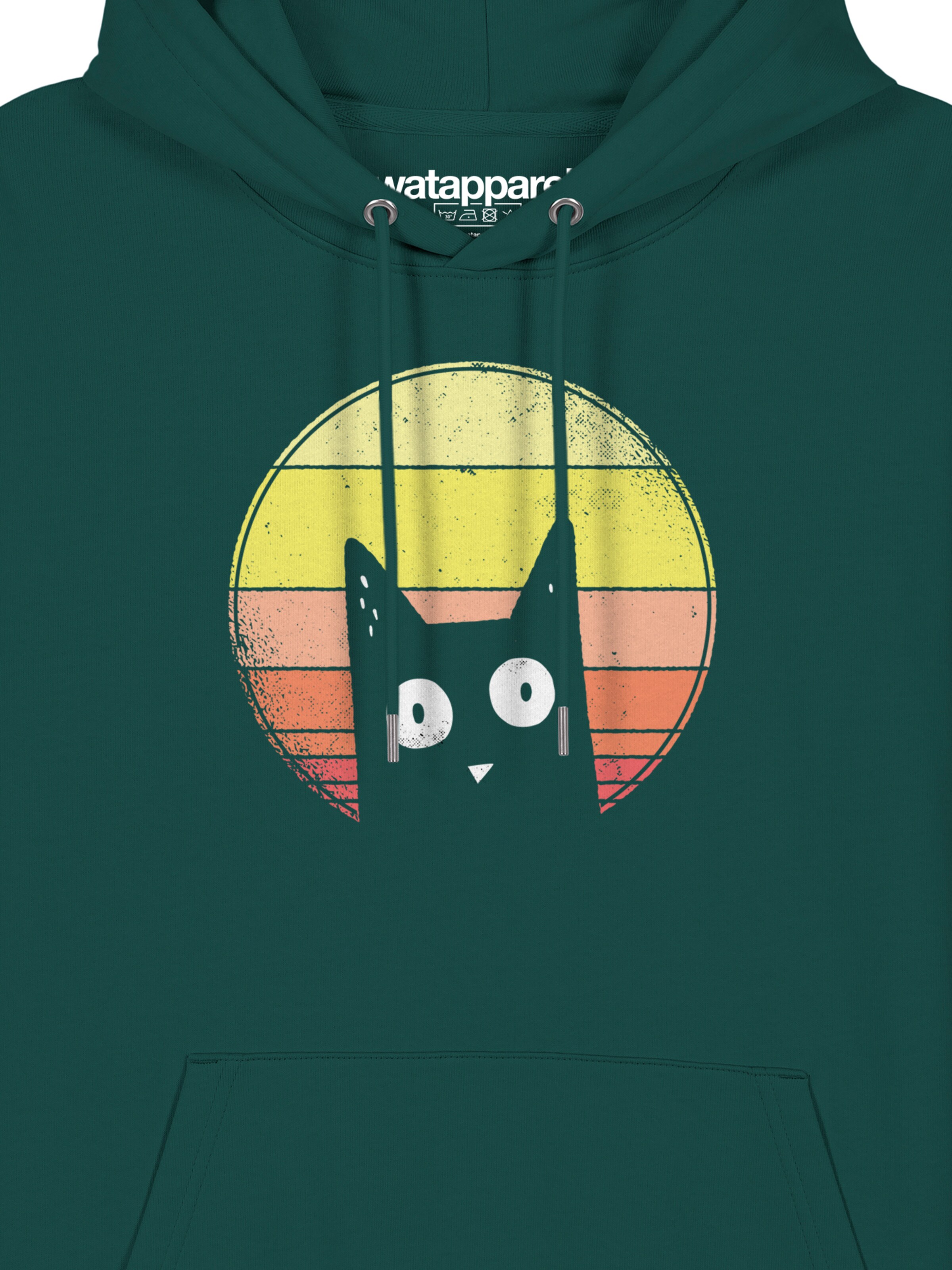 Watapparel Sweatshirt ' Sunset Cat ' in Green