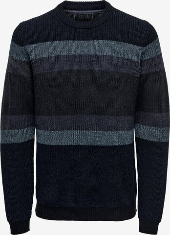 Only & Sons Sweter 'SAZLO' w kolorze niebieski: przód