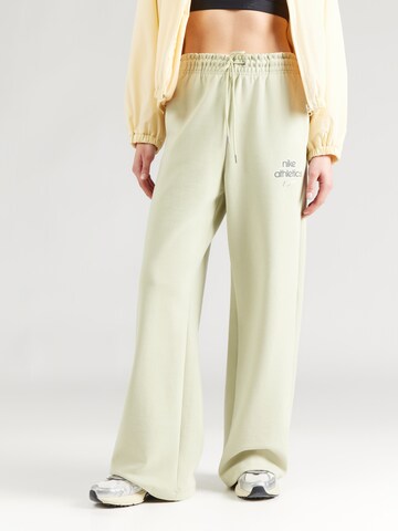 Nike Sportswear Wide leg Broek 'PHNX FLC' in Groen: voorkant