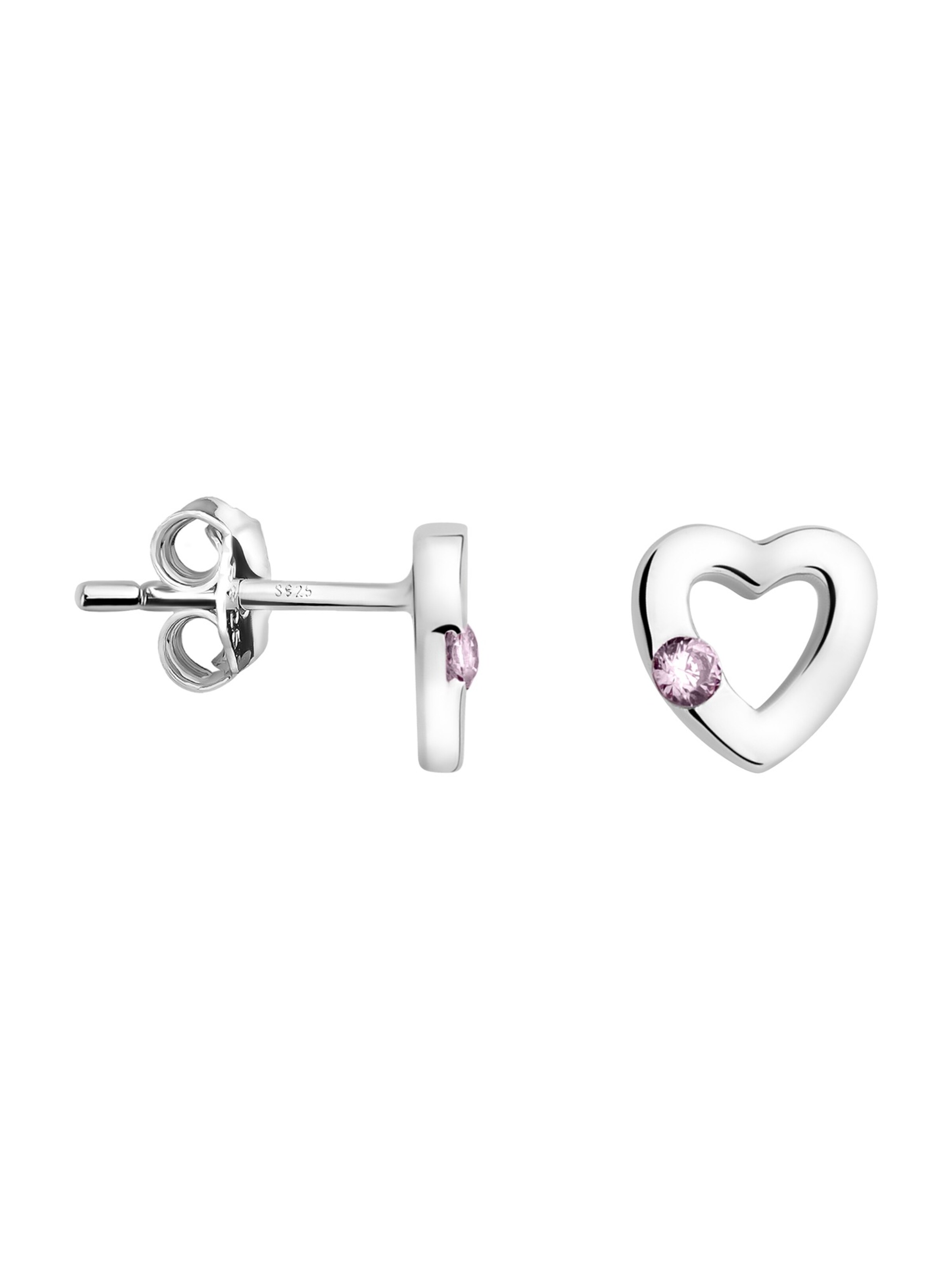 Sofia Milani Earrings 'Heart' in Silver: front