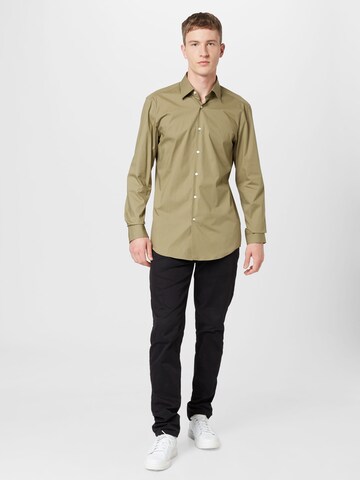 BOSS Slim fit Button Up Shirt 'H-Hank' in Green