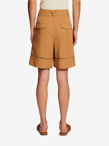 Wide Leg Pantalon à plis ESPRIT en marron