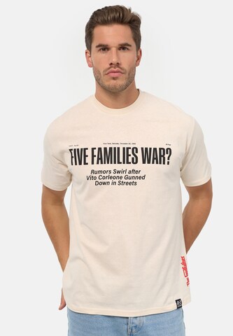 Recovered T-Shirt 'The Godfather New York 1945 Relaxed' in Beige