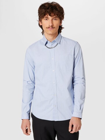 TOM TAILOR Slim fit Button Up Shirt in Blue: front