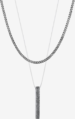 KUZZOI Halskette Geo, Layer in Silver: front