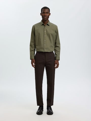 SELECTED - Ajuste estrecho Camisa en verde
