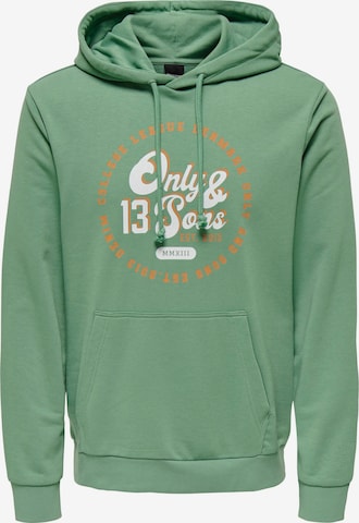 Sweat-shirt 'Lenny' Only & Sons en vert : devant