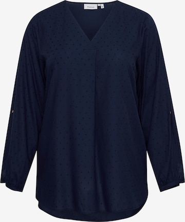 Fransa Curve Blouse 'COYA ' in Blauw: voorkant