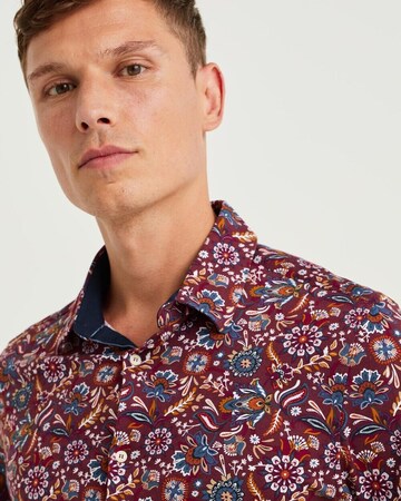 WE Fashion Slim Fit Hemd in Rot